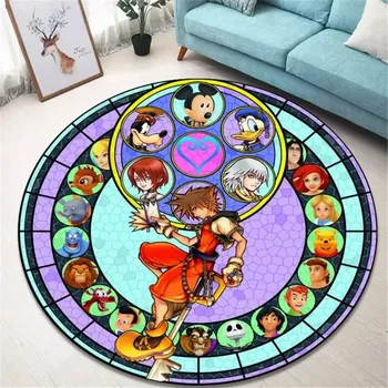 Koberec Kulatý koberec s herním motivem kingdom heart | herní koberec, kusový koberec - 2 , 80x80cm