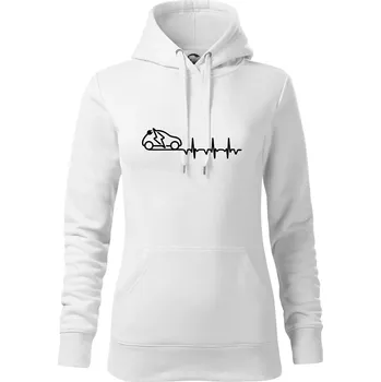 Dámská mikina Ekg elektromobil - Mikina dámská Cape s kapucí - 2XL ( Bílá )
