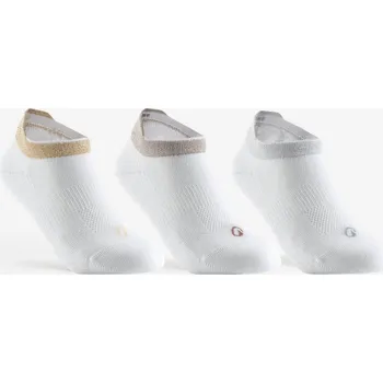 Pánské ponožky DECATHLON Dětské nízké tenisové ponožky RS160 3 páry 27/30 BÍLÁ|ŠEDÁ