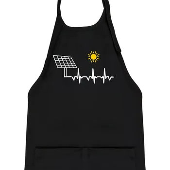 Kuchyňská zástěra Ekg Fotovoltaická elektrárna - Dětská zástěra na vaření - Univerzální velikost ( Černá )