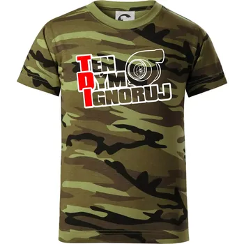 Ten dým ignoruj - Dětské maskáčové triko - 134 cm/8 let ( Zelený maskáč )