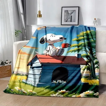 Dětská deka Snoopy kreslená měkká deka kawaii stylu | dětská přikrývka, flísová deka - 4 , 150x180cm