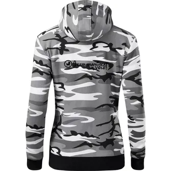 Dámská mikina Jsem maminka vole! - Dámská mikina trendy zipper s kapucí - XL ( Šedý maskáč )