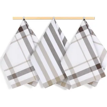 Utěrka AKCE Kuchyňská utěrka 50x70cm kostka béžová, hnědá