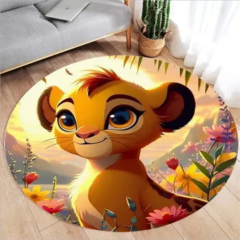 Koberec Lví král koberec pro děti kulatý | dětský koberec, hrací podložka - 6 , 80x80cm