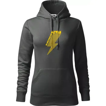 Dámská mikina Jsem elektrikář - blesk - Mikina dámská Cape s kapucí - XL ( Tmavá břidlice (šedá se zeleným nádechem) )