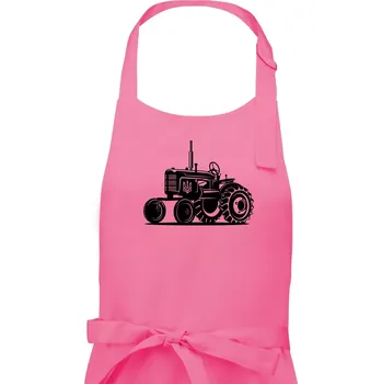 Kuchyňská zástěra Traktor Ukrajinské armády - Pánská zástěra na vaření - Univerzální velikost ( Růžová )