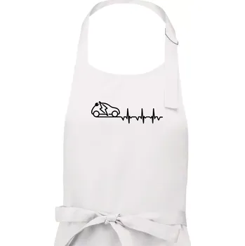 Kuchyňská zástěra Ekg elektromobil - Pánská zástěra na vaření - Univerzální velikost ( Bílá )