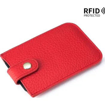 Peněženka Kožený držák s rychlým přístupem RFID | peněženka pánská, peněženka dámská - Červený