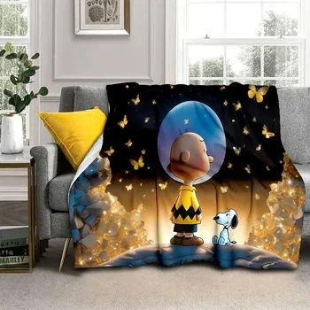 Dětská deka Snoopy kreslená měkká deka kawaii stylu | dětská přikrývka, flísová deka - 26 , 75x90cm