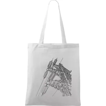 Nákupní taška Nákres stožáru vysokého napětí - Taška bavlněná - 42 x 38 cm ( Bílá )