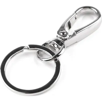 Kovová karabina s kroužkem na klíče - nikl