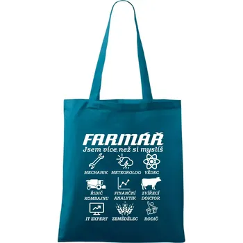 Nákupní taška Symboly Farmář - Taška bavlněná - 42 x 38 cm ( Petrolejová )