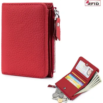 Peněženka Kožená RFID peněženka do kapsy | peněženka, držák karet - Červený