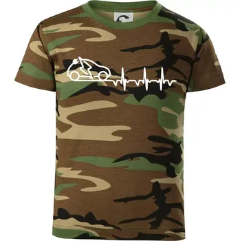 Chlapecké tričko Ekg elektromobil - Dětské maskáčové triko - 146 cm/10 let ( Hnědý maskáč )