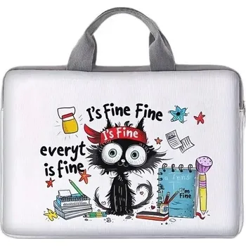 Kočičí taška na notebook dvěma styly | taška notebook, obal notebook - Je tam rukojeť