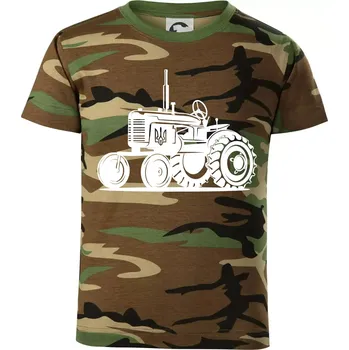 Chlapecké tričko Traktor Ukrajinské armády - Dětské maskáčové triko - 146 cm/10 let ( Hnědý maskáč )