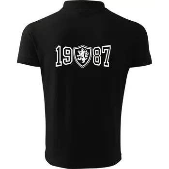 Pánská košile Narozeninový motiv - znak - 1987 - Polokošile pánská Pique Polo 203 - 3XL ( Černá )