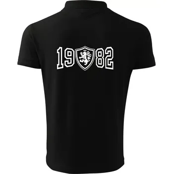Pánská košile Narozeninový motiv - znak - 1982 - Polokošile pánská Pique Polo 203 - 4XL ( Černá )