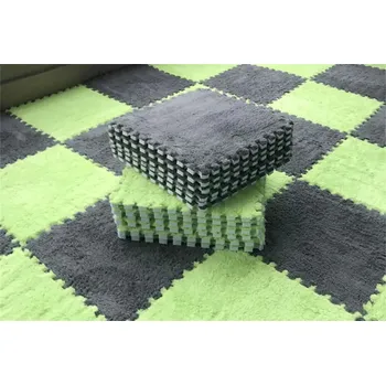 podložka na cvičení Dětská puzzle podložka | Bezpečná omyvatelná podložka 30x30 cm - Šedozelená - B-J , 20 KS