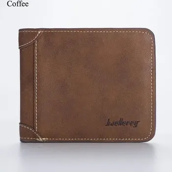Kožená skládací peněženka pro muže | pánská peněženka, malá peněženka - Styl B Káva