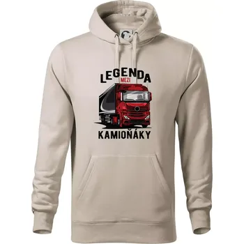 Pánská mikina Legenda mezi kamioňáky - Mikina pánská Cape s kapucí - 4XL ( Ledově šedá )
