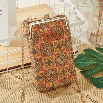 Kabelka Stylová koženková mini kabelka s korkovým motivem | malá taška, dámská kabelka - 329