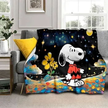 Dětská deka Snoopy kreslená měkká deka kawaii stylu | dětská přikrývka, flísová deka - 30 , 100x130CM