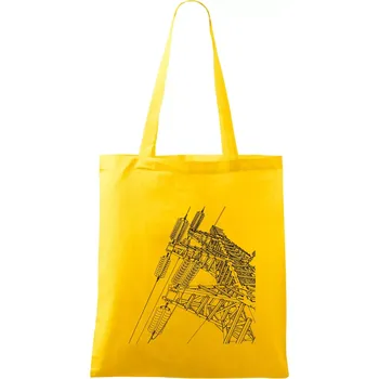 Nákupní taška Nákres stožáru vysokého napětí - Taška bavlněná - 42 x 38 cm ( Žlutá )