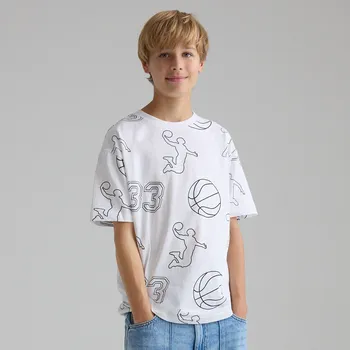 Reserved - Bavlněné tričko s potiskem - bílá - 063FH-00X - 063FH-00X-140