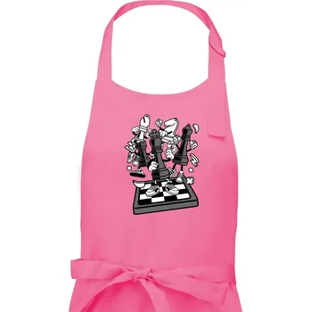 Kuchyňská zástěra Šachový stůl - Pánská zástěra na vaření - Univerzální velikost ( Růžová )
