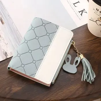 Stylová skládací peněženka dámská | dámská peněženka, malá peněženka - Modrý