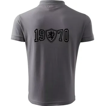 Pánská košile Narozeninový motiv - znak - 1970 - Polokošile pánská Pique Polo 203 - 4XL ( Ocelově šedá )