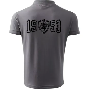 Pánská košile Narozeninový motiv - znak - 1953 - Polokošile pánská Pique Polo 203 - 3XL ( Ocelově šedá )