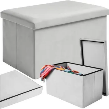 Taburet Taburet skládací látkový, 80 kg, 60 x 30 x 30 cm, světle šedá, Ruhhy