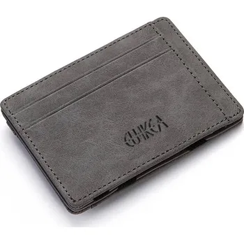 Peněženka Ultra tenká mini peněženka na zip | pánská peněženka, koženková peněženka - ŠEDÁ