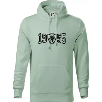 Pánská mikina Narozeninový motiv - znak - 1955 - Mikina pánská Cape s kapucí - 5XL ( Sage )