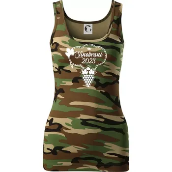 Dámské tričko Vinobraní 2023 - Dámské Maskáčové tílko - XS ( Hnědý maskáč )