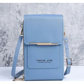 Peněženka Stylová kožená peněženka na mobil | dámská peněženka, crossbody kabelka - Modrý