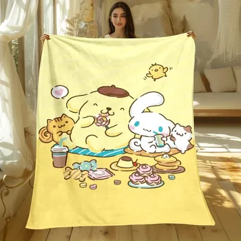 Dětská deka Pom pom purin deka flísová anime | dětská přikrývka, cestovní deka - 5 , 70x100cm