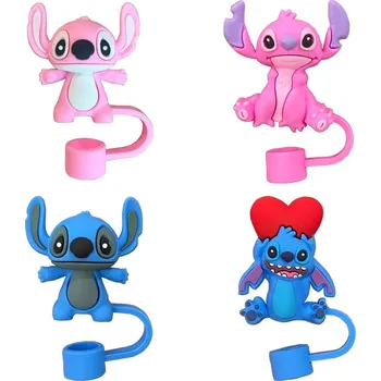 Party dekorace Silikonové víčko Stitch na brčko | víčko, párty dekorace - 4 ks