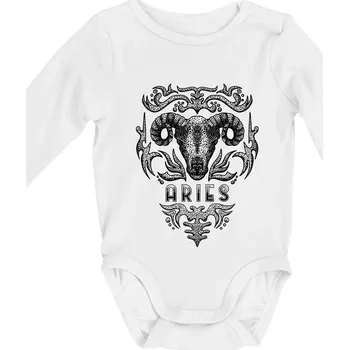 Aries - vintage - Body kojenecké s dlouhým rukávem - Dlouhý r. do 3 měs ( Bílá )