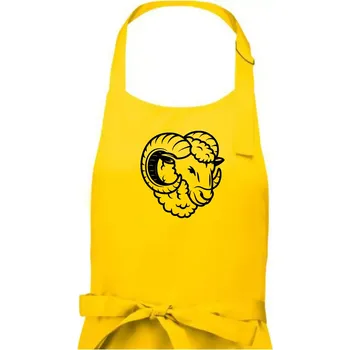 Kuchyňská zástěra Černá Hlava berana obrys - Pánská zástěra na vaření - Univerzální velikost ( Žlutá )