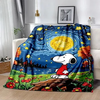 Dětská deka Snoopy kreslená měkká deka kawaii stylu | dětská přikrývka, flísová deka - 13 , 100x150CM