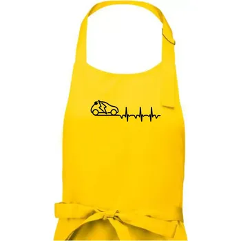 Kuchyňská zástěra Ekg elektromobil - Pánská zástěra na vaření - Univerzální velikost ( Žlutá )