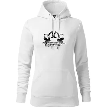 Dámská mikina Kdo jinému jámu kopá, ten je bagrista - Mikina dámská Cape s kapucí - 2XL ( Bílá )