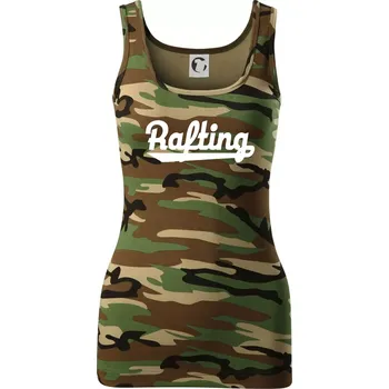 Dámské tričko Rafting nápis - Dámské Maskáčové tílko - 2XL ( Hnědý maskáč )