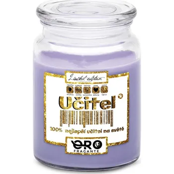 Svíčka Svíčka ve skle 500 g - Učitel 100% - Levandule