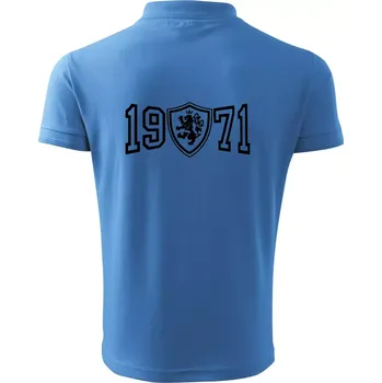Pánská košile Narozeninový motiv - znak - 1971 - Polokošile pánská Pique Polo 203 - 2XL ( Azurově modrá )
