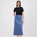 Reserved - Saténová midi sukně - ocelově modrá - 074GG-95X - 074GG-95X-XS